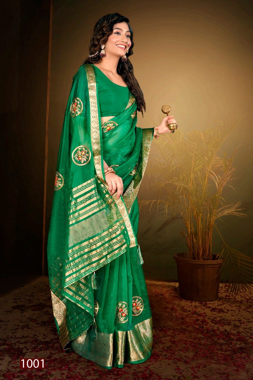 Lailla Vol 4 By Saroj Embroidery Organza Designer Sarees Wholesale Shop In Surat